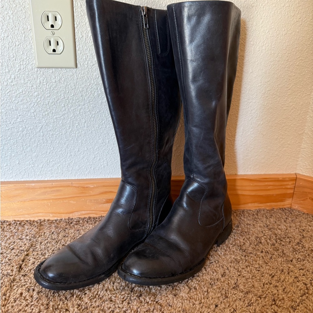 Born wide calf leather knee high boots